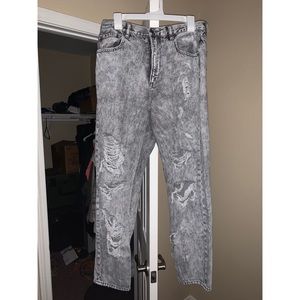 American eagle acid wash mom jeans size 10